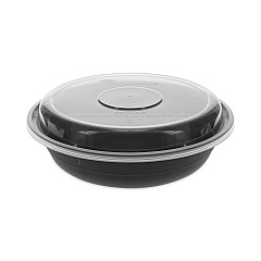 Pactiv Evergreen EarthChoice Versa2Go Microwaveable Container, 22 oz, 6.8 x 6.8 x 1.8, Black/Clear, Plastic, 150/Carton (PCTNV2GRN237B)