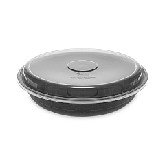 Pactiv Evergreen EarthChoice Versa2Go Microwaveable Container, 46 oz, 9 x 9 x 1.7, Black/Clear, Plastic, 150/Carton (PCTNV2GRN469B)