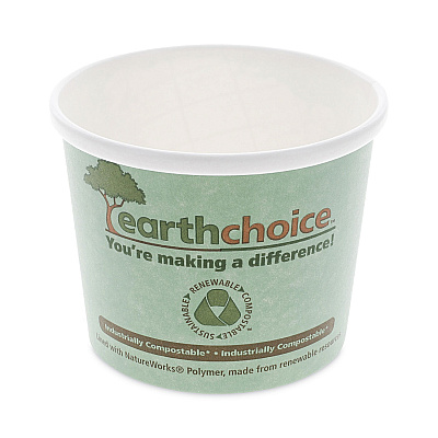 Pactiv Evergreen EarthChoice Compostable Soup Cup, Medium, 12 oz, 3.63" Diameter x 3.63"h, Teal, Paper, 500/Carton (PCTPHSC12ECDI)