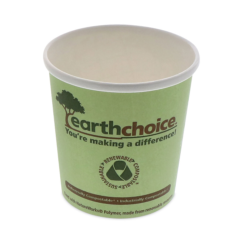 Pactiv Evergreen EarthChoice Compostable Soup Cup Large, 16 oz, 3.63" Diameter x 3.88"h, Green, Paper, 500/Carton (PCTPHSC16ECDI)
