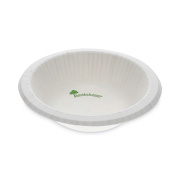 Pactiv Evergreen EarthChoice Pressware Compostable Dinnerware, Bowl, 12 oz, White, 750/Carton (PSB12EC)
