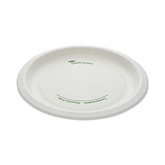 Pactiv Evergreen EarthChoice Pressware Compostable Dinnerware, Plate, 9" dia, White, 450/Carton (PCTPSP09EC)