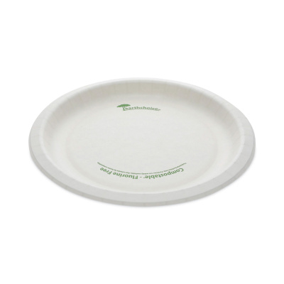 Pactiv Evergreen EarthChoice Pressware Compostable Dinnerware, Plate, 9" dia, White, 450/Carton (PSP09EC)