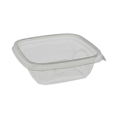 Pactiv Evergreen EarthChoice Square Recycled Bowl, 12 oz, 5 x 5 x 1.63, Clear, Plastic, 504/Carton (PCTSAC0512)