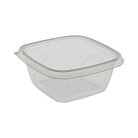 Pactiv Evergreen EarthChoice Square Recycled Bowl, 16 oz, 5 x 5 x 1.75, Clear, Plastic, 504/Carton (PCTSAC0516)