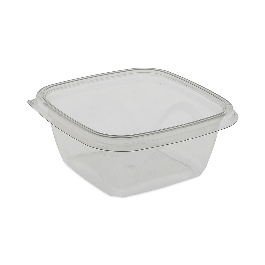 Pactiv Evergreen EarthChoice Square Recycled Bowl, 16 oz, 5 x 5 x 1.75, Clear, Plastic, 504/Carton (PCTSAC0516)