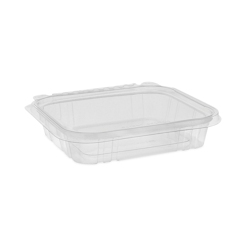 Pactiv Evergreen EarthChoice Tamper Evident Recycled Hinged Lid Deli Container, 16 oz, 7.25 x 6.38 x 1, Clear, Plastic, 240/Carton (PCTTEHL7X616S)