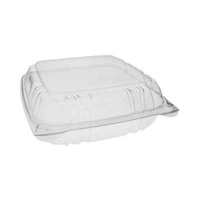 Pactiv Evergreen SENSATION SmartLock Hinged Lid Container, 9.21 x 8.87 x 3.07, Clear, Plastic, 200/Carton (YCI821100000)