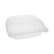 Pactiv Evergreen SENSATION SmartLock Hinged Lid Container, 8.34 x 8.24 x 3.05, Clear, Plastic, 200/Carton (PCTYCI821200000)