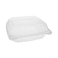 Pactiv Evergreen SENSATION SmartLock Hinged Lid Container, 8.34 x 8.24 x 3.05, Clear, Plastic, 200/Carton (PCTYCI821200000)