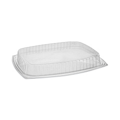 Pactiv Evergreen Showcase Deli Container Lid, Dome Lid For 3-Compartment 48/64 oz Containers, 9 x 7.4 x 1, Clear, Plastic, 220/Carton (PCTYCI853010000)
