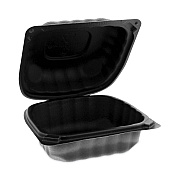 Pactiv Evergreen EarthChoice SmartLock Microwavable MFPP Hinged Lid Container, 5.75 x 5.95 x 3.1, Black, Plastic, 400/Carton (PCTYCNB06000000)