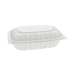 Pactiv Evergreen EarthChoice Vented Microwavable MFPP Hinged Lid Container, 9 x 6 x 2.75, White, Plastic, 170/Carton (PCTYCNW0207)