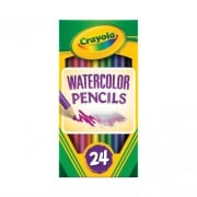 Crayola Watercolor Pencil Set, 3.3 mm, 2B (#1), Assorted Lead/Barrel Colors, 24/Pack (684304)