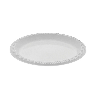 Pactiv Evergreen Meadoware Impact Plastic Dinnerware, Plate, 8.88" dia, White, 400/Carton (PCTYMI9)