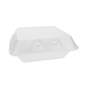 Pactiv Evergreen SmartLock Vented Foam Hinged Lid Container, 3-Compartment, 9 x 9.25 x 3.25, White, 150/Carton (YHLWV9030000)