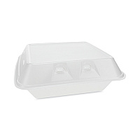 Pactiv Evergreen SmartLock Vented Foam Hinged Lid Container, 3-Compartment, 9 x 9.25 x 3.25, White, 150/Carton (PCTYHLWV9030000)