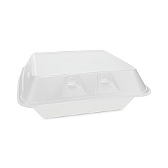 Pactiv Evergreen SmartLock Vented Foam Hinged Lid Container, 3-Compartment, 9 x 9.25 x 3.25, White, 150/Carton (PCTYHLWV9030000)