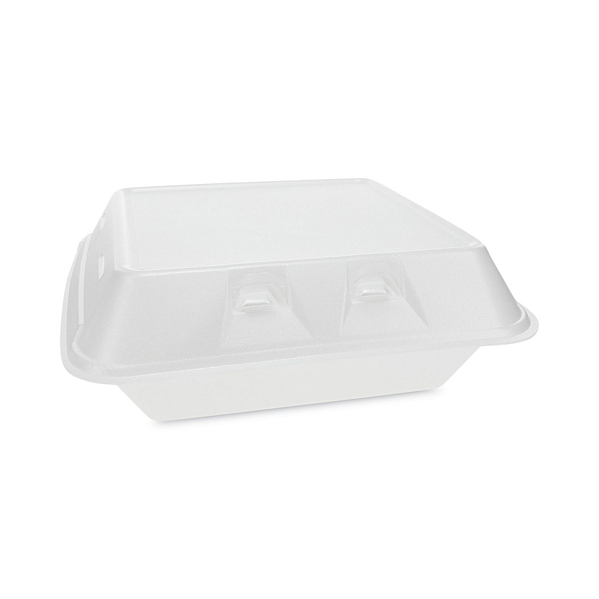 Pactiv Evergreen SmartLock Vented Foam Hinged Lid Container, 3-Compartment, 9 x 9.25 x 3.25, White, 150/Carton (PCTYHLWV9030000)