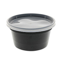 Pactiv Evergreen Deli Plas Food Cntnr 12O Z W/Flt Lid Bla/Cle 240C (PCTYL2512B)