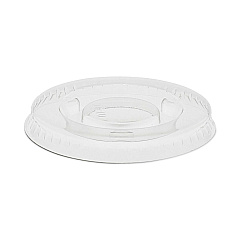 Pactiv Evergreen Plastic Portion Cup Lid, Fits 0.5 oz to 1 oz Cups, Clear, 100/Sleeve, 25 Sleeves/Carton (PCTYLS1FR)