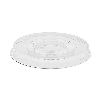 Pactiv Evergreen Plastic Portion Cup Lid, Fits 0.5 oz to 1 oz Cups, Clear, 100/Sleeve, 25 Sleeves/Carton (PCTYLS1FR)