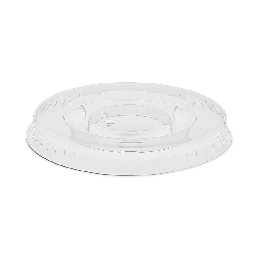 Pactiv Evergreen Plastic Portion Cup Lid, Fits 0.5 oz to 1 oz Cups, Clear, 100/Sleeve, 25 Sleeves/Carton (PCTYLS1FR)