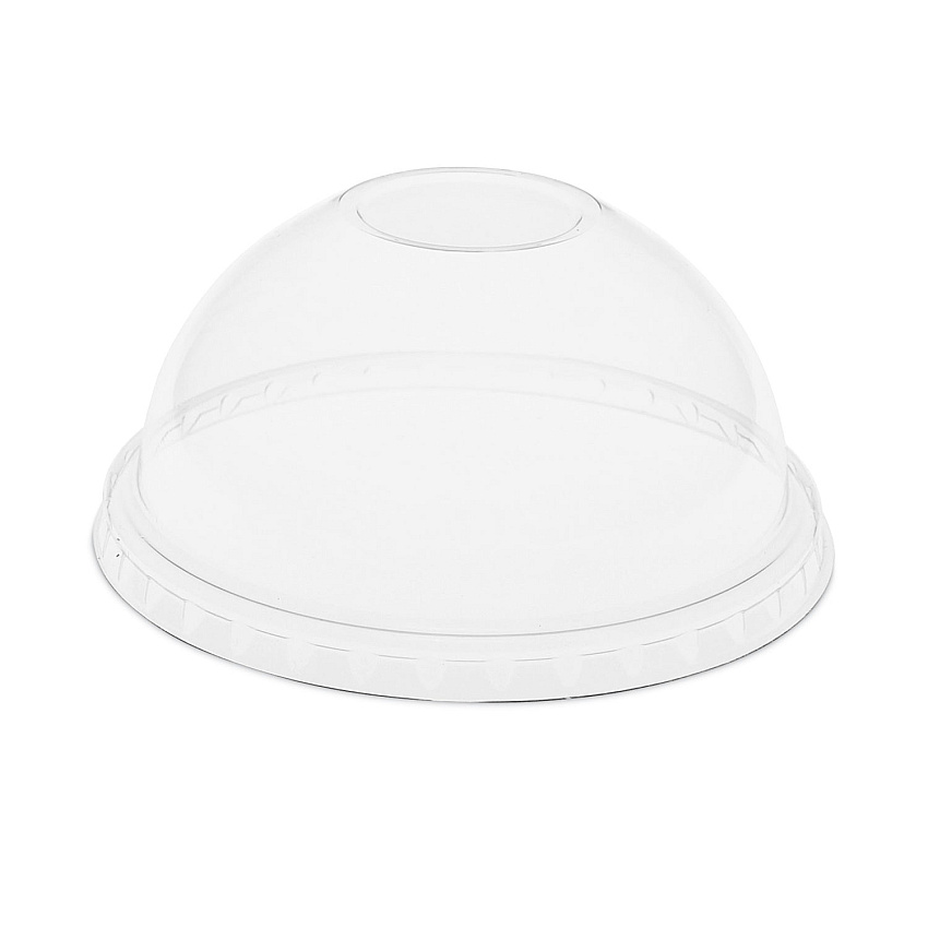 Pactiv Evergreen EarthChoice Strawless RPET Lid, Dome Lid, Clear, Fits 12 oz to 24 oz "B" Cups, Clear, 1,020/Carton (PCTYPDL24CNH)