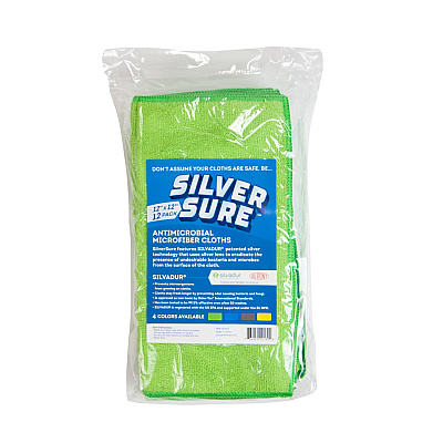 Silversure Anti-microbial Cleaning Cloth 12x12 Green, Case Of 240 (M915SLV-LG)