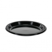 Pactiv Evergreen Prairieware Impact Plastic Dinnerware, Plate, 8.88" dia, Black, 400/Carton (YPI9E)