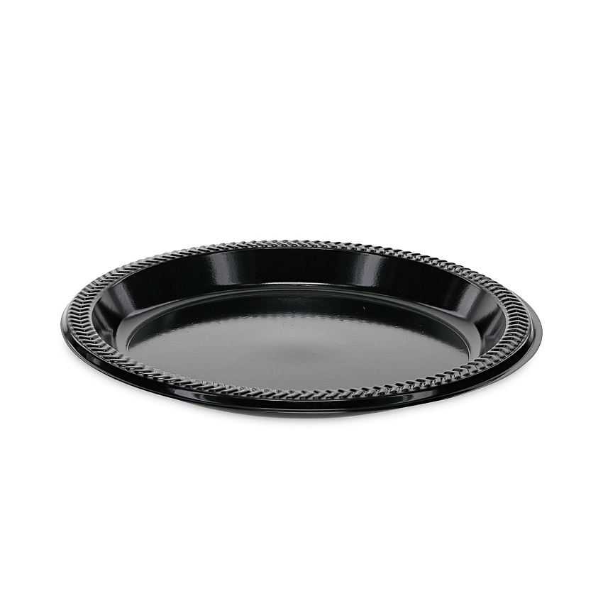 Pactiv Evergreen Prairieware Impact Plastic Dinnerware, Plate, 8.88" dia, Black, 400/Carton (PCTYPI9E)