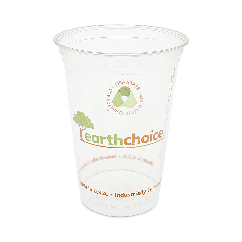 Pactiv Evergreen EarthChoice Compostable Cold Cup, 20 oz, Clear/Printed, 600/Carton (PCTYPLA21CEC)