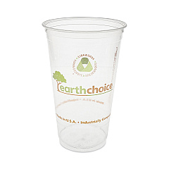 Pactiv Evergreen EarthChoice Compostable Cold Cup, 24 oz, Clear/Printed, 580/Carton (PCTYPLA24CEC)