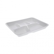 Pactiv Evergreen Foam School Trays, 5-Compartment, 8.25 x 10.5 x 1,  White, 500/Carton (YTH10500SGBX)