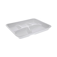 Pactiv Evergreen Foam School Trays, 5-Compartment Tray, 8.25 x 10.5 x 1,  White, 500/Carton (PCTYTH10500SGBX)