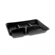 Pactiv Evergreen Foam School Trays, 5-Compartment, 8.25 x 10.25 x 1, Black, 500/Carton (YTHB0500SGBX)