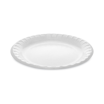Pactiv Evergreen Placesetter Deluxe Laminated Foam Dinnerware, Plate, 8.88" dia, White, 500/Carton (YTK100090000)
