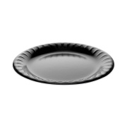 Pactiv Evergreen Placesetter Deluxe Laminated Foam Dinnerware, Plate, 9" dia, Black, 500/Carton (YTKB00090000)