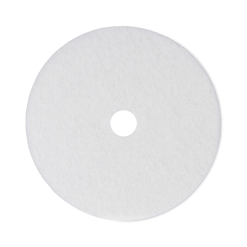 Boardwalk Polishing Floor Pads, 24" Diameter, White, 5/Carton (BWK4024WHI)