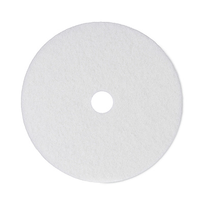 Boardwalk Polishing Floor Pads, 21" Diameter, White, 5/Carton (BWK4021WHI)