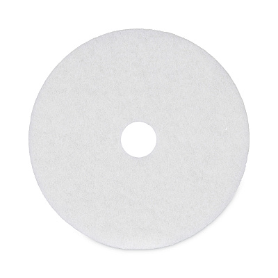 Boardwalk Polishing Floor Pads, 20" Diameter, White, 5/Carton (BWK4020WHI)