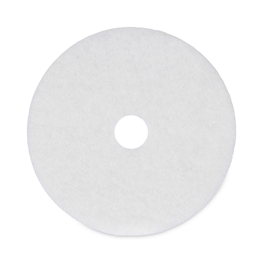 Boardwalk Polishing Floor Pads, 20" Diameter, White, 5/Carton (BWK4020WHI)
