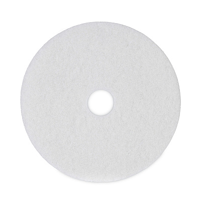 Boardwalk Polishing Floor Pads, 19" Diameter, White, 5/Carton (BWK4019WHI)