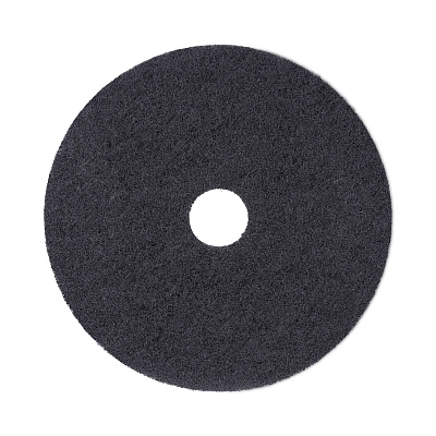 Boardwalk Stripping Floor Pads, 19" Diameter, Black, 5/Carton (BWK4019BLA)