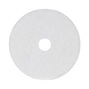 Boardwalk Polishing Floor Pads, 18" Diameter, White, 5/Carton (BWK4018WHI)