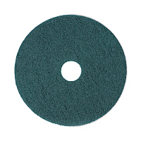 Boardwalk Heavy-Duty Scrubbing Floor Pads, 18" Diameter, Green, 5/Carton (BWK4018GRE)