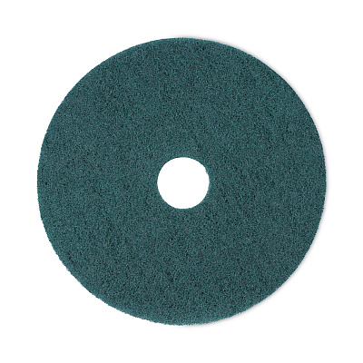 Boardwalk Heavy-Duty Scrubbing Floor Pads, 18" Diameter, Green, 5/Carton (BWK4018GRE)