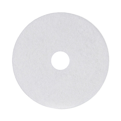Boardwalk Polishing Floor Pads, 17" Diameter, White, 5/Carton (BWK4017WHI)