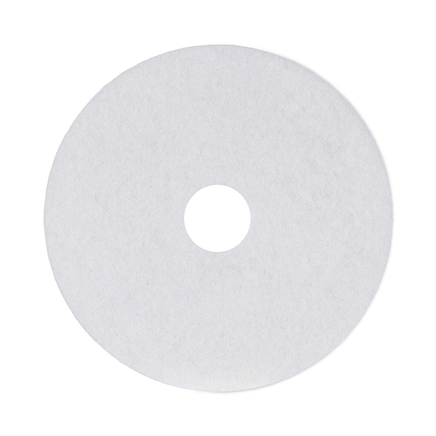 Boardwalk Polishing Floor Pads, 17" Diameter, White, 5/Carton (BWK4017WHI)