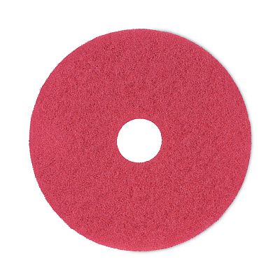 Boardwalk Buffing Floor Pads, 17" Diameter, Red, 5/Carton (BWK4017RED)